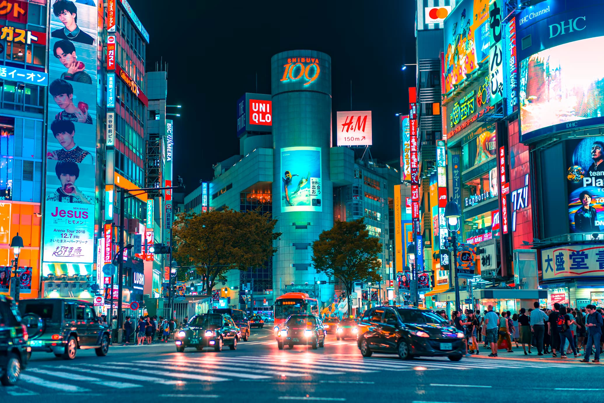 Fushimi Inari Shrine in Kyoto, Japan at night