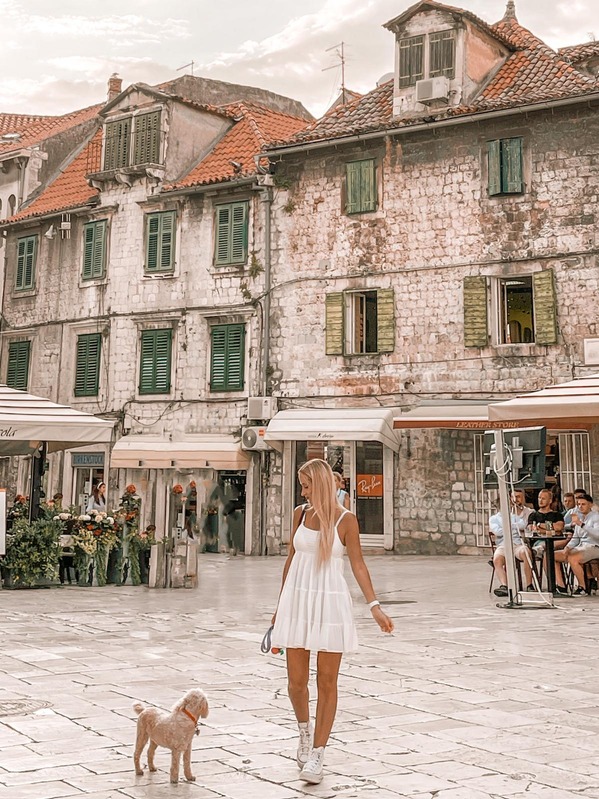 Turquoise water beach from above